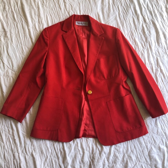 Evan Picone Jackets & Blazers - Evan Picone vintage tomato red blazer gold buttons
